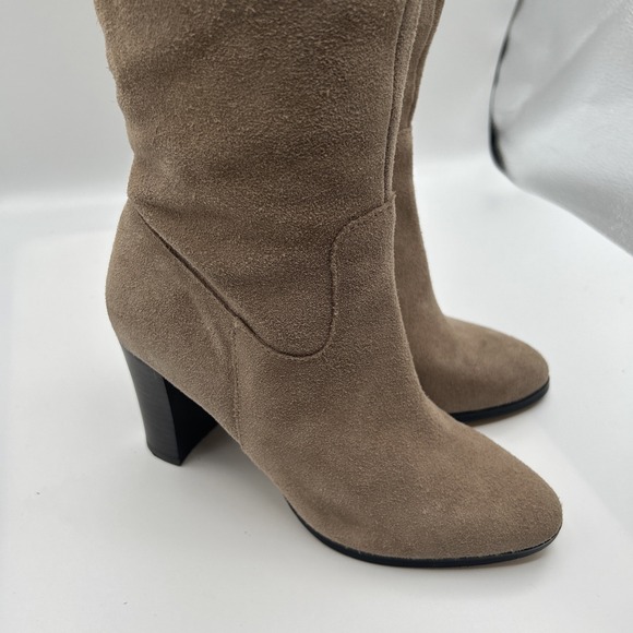 Lord & Taylor 424 Fifth Tall Suede Knee Boots,Women's SZ: 6 M,Beige,Cuff/Uncuff - Picture 12 of 16